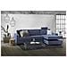 Divano Letto Adela, Divano Ad Angolo, 100% Made In Italy, Sofà Con Apertura Girevole, Penisola Contenitore Destra, Con Braccioli Standard, Cm 280x95h90, Blu - Foto miniatura 3