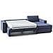 Divano Letto Adela, Divano Ad Angolo, 100% Made In Italy, Sofà Con Apertura Girevole, Penisola Contenitore Destra, Con Braccioli Standard, Cm 280x95h90, Blu - Foto miniatura 4