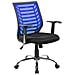 Sedia Da Ufficio Harbour, Sedia Operativa A Rete Con Braccioli, Seduta Ergonomica Da Ufficio, 59x60h93/103 Cm, Nero E Blu - Foto miniatura 1