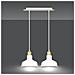 Lampada A Sospensione Ibor - Bianco - Acciaio Verniciato A Polvere - 42x100x21 Cm - Foto miniatura 6