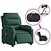 Poltrona Massaggiante Reclinabile Elettrica Verde Scuro Velluto - Foto miniatura 3