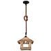 Lampadario A Sospensione Corda In Canapa Stile Vintage Country Portalampada E27 - Foto miniatura 2