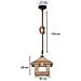 Lampadario A Sospensione Corda In Canapa Stile Vintage Country Portalampada E27 - Foto miniatura 5