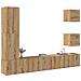 Set Mobile Tv 5 Pz Montato A Parete Rovere In Legno Multistrato - Foto miniatura 1