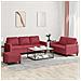 Set Di Divani 3 Pz Con Cuscini Rosso Vino In Similpelle - Foto miniatura 1