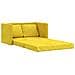 Divano Letto da Terra 2 in 1 Giallo Scuro 122x204x55 cm Velluto - Foto miniatura 1
