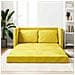 Divano Letto da Terra 2 in 1 Giallo Scuro 122x204x55 cm Velluto - Foto miniatura 2