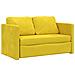 Divano Letto da Terra 2 in 1 Giallo Scuro 122x204x55 cm Velluto - Foto miniatura 4