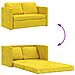 Divano Letto da Terra 2 in 1 Giallo Scuro 122x204x55 cm Velluto - Foto miniatura 8