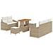 Set Divano da Giardino 8 Pezzi con Cuscini Beige Polirattan Acacia,  Divano da Giardino 2 Posti con Cuscini Beige Polirattan,  Set da Pranzo da Giardino 3 Pezzi con Cuscini Beige Polirattan Acacia - Foto miniatura 1