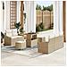 Set Divano da Giardino 8 Pezzi con Cuscini Beige Polirattan Acacia,  Divano da Giardino 2 Posti con Cuscini Beige Polirattan,  Set da Pranzo da Giardino 3 Pezzi con Cuscini Beige Polirattan Acacia - Foto miniatura 2
