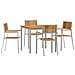 Set da Pranzo da Giardino 5 Pezzi in Legno Massello di Acacia, Tavolo da Pranzo all'aperto 90x90x74.5 cm in Legno Massello di Acacia, Sedie da Giardino impilabili 4 pezzi in Legno Massello di Acacia e Metallo - Foto miniatura 1