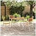 Set da Pranzo da Giardino 5 Pezzi in Legno Massello di Acacia, Tavolo da Pranzo all'aperto 90x90x74.5 cm in Legno Massello di Acacia, Sedie da Giardino impilabili 4 pezzi in Legno Massello di Acacia e Metallo - Foto miniatura 2