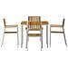 Set da Pranzo da Giardino 5 Pezzi in Legno Massello di Acacia, Tavolo da Pranzo all'aperto 90x90x74.5 cm in Legno Massello di Acacia, Sedie da Giardino impilabili 4 pezzi in Legno Massello di Acacia e Metallo - Foto miniatura 7