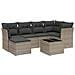 Set Divani da Giardino 7 pz con Cuscini Grigio in Polyrattan - Foto miniatura 1