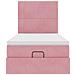 Struttura Letto Pouf con Materassi Rosa 90x200 cm in Velluto - Foto miniatura 8