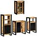 Set di mobili per il bagno 4 pcs Legno di mango massello - Foto miniatura 3