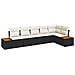 Set Divano da Giardino 6 pcs Nero e crema 319 x 154 x 85 cm - Foto miniatura 1