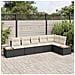 Set Divano da Giardino 6 pcs Nero e crema 319 x 154 x 85 cm - Foto miniatura 2