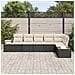 Set Divano da Giardino 6 pcs Nero e crema 319 x 154 x 85 cm - Foto miniatura 3