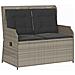 Panchina da giardino con cuscino Grigio chiaro Poly Rattan - Foto miniatura 1