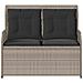 Panchina da giardino con cuscino Grigio chiaro Poly Rattan - Foto miniatura 3