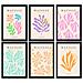 Set Di 6 Stampe Illustrazioni Artistiche Di Henri Matisse Collezione Di Colori Pastello Di Dipinti Decorativi Nella Galleria D'arte A3 Cornice Nera - Foto miniatura 1