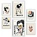 Set Di 6 Stampe Stampe Artistiche In Stile Schizzo Con Inchiostro Nero Per L'interior Design A3 & A4 Cornice Bianca - Foto miniatura 1