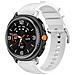 Cinturino In Silicone Con Texture In Pelle Stile Ufficiale Compatibile Con Samsung Watch 8 E Classic White - Foto miniatura 3