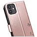 Custodia A Portafoglio Per Iphone 12 / 12 Pro Design Premium Fiori Farfalla, Rosa Champagne - Foto miniatura 4