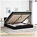 Struttura Letto Pouf con Materassi Nero 200x200 cm Velluto - Foto miniatura 2