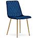 Sedia TURIN - Velluto blu navy con gambe in legno x 4 - Foto miniatura 2