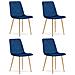 Sedia TURIN - Velluto blu navy con gambe in legno x 4 - Foto miniatura 1