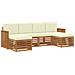 Set divani 6 pcs Naturale e Crema Legno di Acacia Massello - Foto miniatura 1