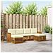 Set divani 6 pcs Naturale e Crema Legno di Acacia Massello - Foto miniatura 2