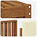 Set divani 6 pcs Naturale e Crema Legno di Acacia Massello - Foto miniatura 5