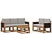 Set di divani da esterno 6 pcs Naturale e Grigio Chiaro - Foto miniatura 1