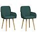 Sedie da pranzo 2 pcs Tessuto Verde Scuro 56,5 x 50 x 87,5 cm - Foto miniatura 1