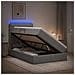 Letto con contenitore LED e materasso Grigio Chiaro - Foto miniatura 2