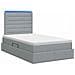 Letto con contenitore LED e materasso Grigio Chiaro - Foto miniatura 6
