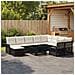 Set Divano da Giardino 11 pz Nero e Bianco Crema polyrattan - Foto miniatura 9