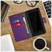 Custodia Smartphone 5,31 E 5,8 Pollici Portafoglio Cover Scorrevole - Viola - Foto miniatura 3
