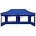 Gazebo Professionale Pieghevole Alluminio con Pareti 6x3 m Blu - Foto miniatura 7