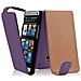 Htc One Mini M4 (1. gen.) Custodia Di Finta-pelle Flip Luscio In Lila Orchidea - Protezione In Stile Flip Di Similpelle Fine - Portafoglio Cover Case Wallet Book Etui Protezione - Foto miniatura 1