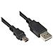USB 2.0 A / mini, 5m 5m USB A Mini-USB A Nero cavo USB - Foto miniatura 1