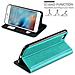 Custodia Compatibile Con Apple Iphone 6 Plus / Iphone 6s Plus In Turchese Menta - Coperchio Protettivo Con Chiusura Magnetica, Funzione Stand E 2 Finestre Di Visualizzazione - Foto miniatura 4