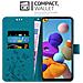 Custodia Compatibile Con Samsung Galaxy A21s In Blu Fiore - Coperchio Protettivo In Design Floreale Con Chiusura Magnetica, Funzione Stand E Slot Per Carte - Foto miniatura 3
