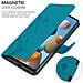Custodia Compatibile Con Samsung Galaxy A21s In Blu Fiore - Coperchio Protettivo In Design Floreale Con Chiusura Magnetica, Funzione Stand E Slot Per Carte - Foto miniatura 5