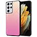 Custodia Compatibile Con Samsung Galaxy S21 Ultra In Giallo - Rosa - Coperchio Protettivo Bicolore In Vetro Temperato E Silicone Tpu - Foto miniatura 1