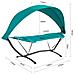Amaca Con Supporto E Tettuccio Da Giardino L92*p214*a72cm, Portata Fino A 150 Kg Con Cinturini Anticaduta Ogs51-tb (blu)  - Foto miniatura 2